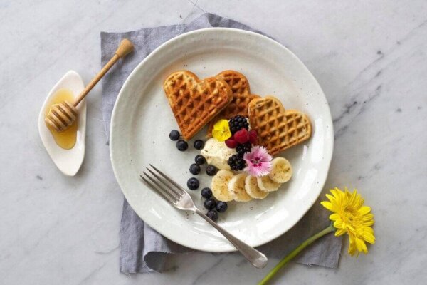 Paleo Banana Bread Waffles w/ Whipped Vanilla Coconut Cream