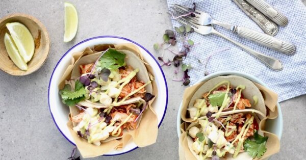 Smoky Roast Jackfruit Tacos w/ Charred Pineapple & Banana Salsa