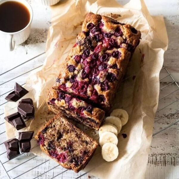 Tony’s Chocolonely Chocolate, Banana & Raspberry Loaf
